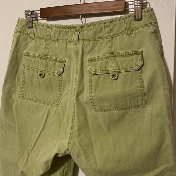 Vintage Y2K Drawstring Cropped Capri Painter Pants Green Chambray Women's M - Picture 8 of 12